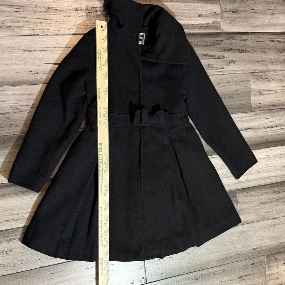 Rothschild Black Belted Fit-and-Flare Wool Coat